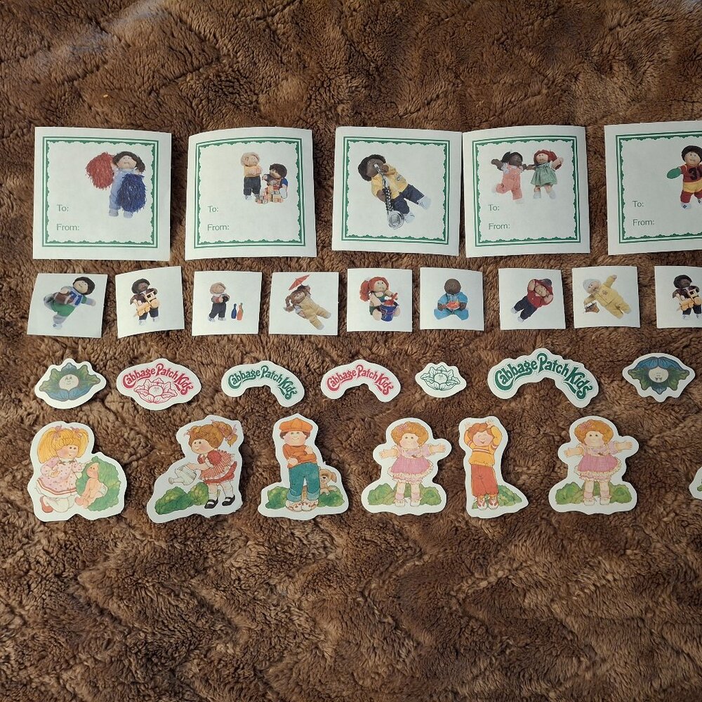 Huge Lot Vintage 80's Stickers Cabbage Patch - 31 Stickers